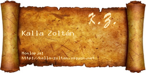 Kalla Zoltán névjegykártya