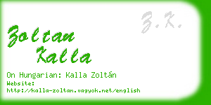 zoltan kalla business card